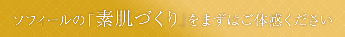 ソフィールの「素肌づくり」をまずはご体感ください
